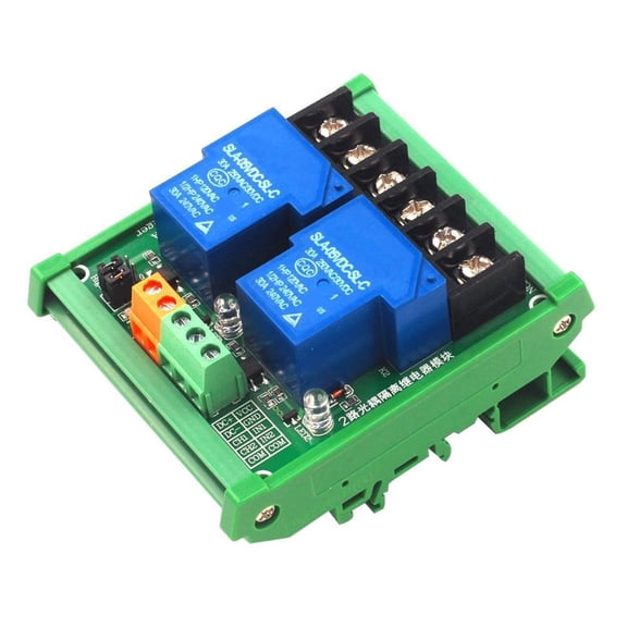 2 Channel 30A Relays Module High Low Level Triggers Optocoupler Isolation Plastic for PLC Automation & Industrial Control