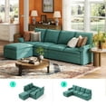 thumbnail image 4 of Linsy Home 113" Modular Sectional Couches for Living Room, L-Shaped Sectional Cloud Sofa with Movable Ottoman, Green, 4 of 9