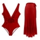 thumbnail image 1 of Trajes de baño Amzcrzy Tankini para mujer, traje de baño de 2 piezas, traje de baño vintage estampado para mujer, traje de baño conservador, conjunto de falda de playa estampada para mujer, rojo, XL, 1 of 5