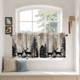 thumbnail image 2 of Deer Silhouettes Tier Curtains 36 Inch Length, Trees Wooden Retro Art Farmhouse Cafe Short Curtains for Bathroom Over Sink, Small Kitchen Curtain Light Filtering Tiered Drapes 2 Panels 27.5"Wx36"L, 2 of 8