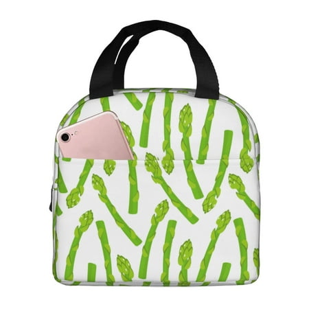 Insulated Lunch Bag for Women Men - cute Asparagus Pattern Leakproof Cooler Lunch Box for Women Men  Lunch Tote Bags for Work School Picnic Travel