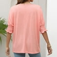 thumbnail image 5 of Timegard Tops for Women Round Neck Puff 1/2 Sleeve Loose Comfy Blouse Summer Casual Solid Color Tops, 5 of 5