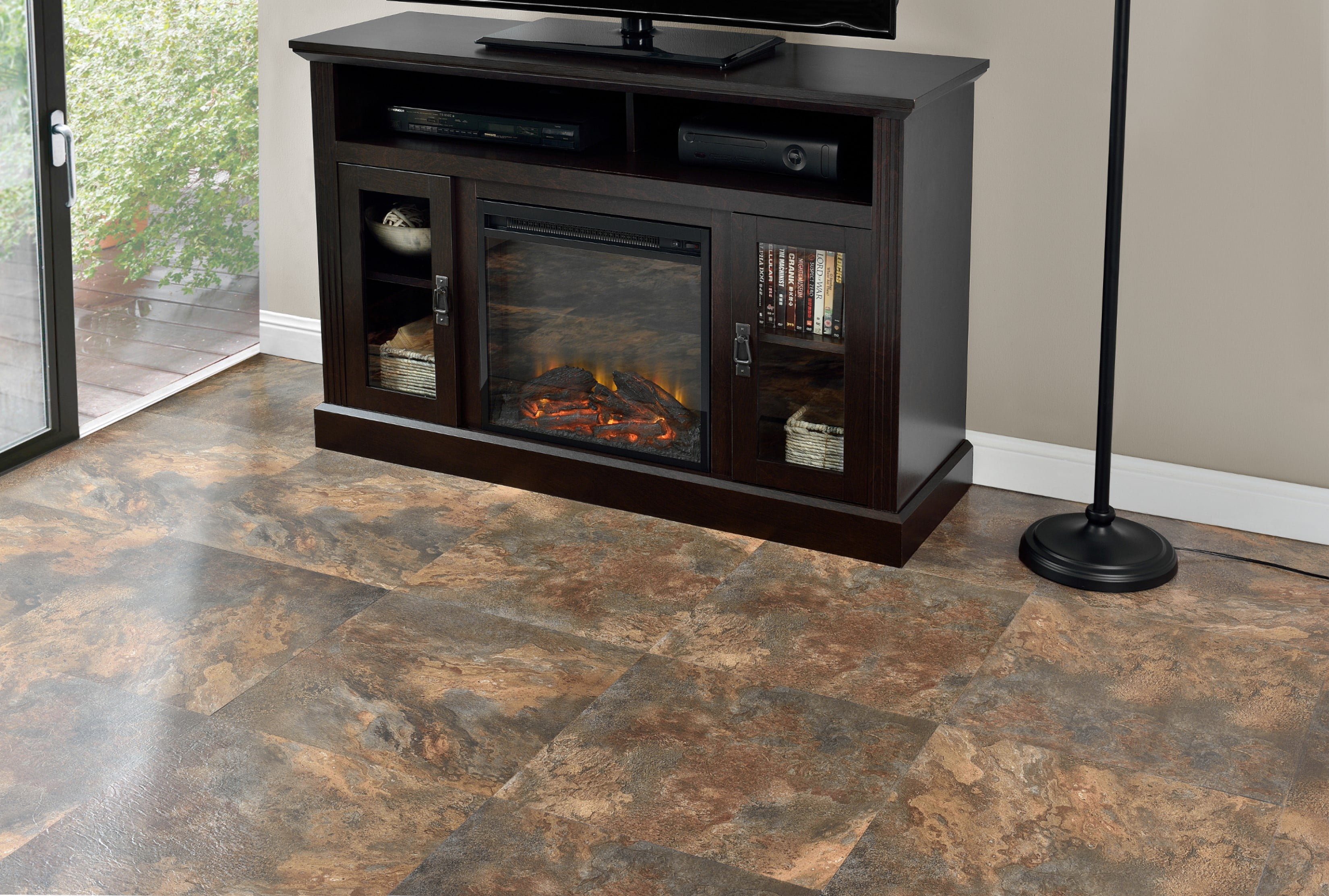Achim Majestic 18"x18" 2.0mm Peel & Stick Vinyl Floor Tiles 10 Tiles/22.5 Sq. Ft. Rustic Copper Slate