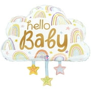 28 inch Hello Baby Cloud Foil Mylar Balloon - Party Supplies Decorations