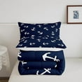 thumbnail image 4 of Summer Anchor Comforter Set, Nautical Anchor Bedding Set Teens Bedroom Decor, Fashion Navy Blue Quilt Set Soft Polyester Duvet, 4 of 6
