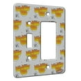 thumbnail image 1 of KuzmarK™ 2 Gang Single Toggle / Single Duplex Rocker Wall Plate - Black Spotted Mice with Candy Corn Kitties Abstract Cat Modern Art by Denise Every, 1 of 1