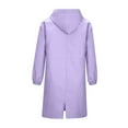 thumbnail image 3 of Stichou Women's Trench Jackets Loose Winter Hooded Oversized Elegant Windbreaker Comfortable Jacket Plus Size Coat Outwear Light Purple L, 3 of 5