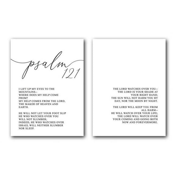 Psalm 121, Bible Verse, Set of 2 Poster Prints, Christian Home Wall Art Decor
