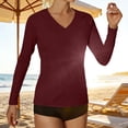 thumbnail image 3 of Pounoo Women's Sun Protection Tops V Neck Long Sleeve Side Ruched UV Protection Shirts Casual Lightweight Tunics Gift, 3 of 6