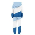 thumbnail image 5 of AINIYSGirls Color Block Sweatsuit Outfits Fleece Hooded Sweatshirt and High Waist Jogger Sweatpants Athletic Outdoor Comfy Set with Pockets for Kids Blue 10-11Years, 5 of 6