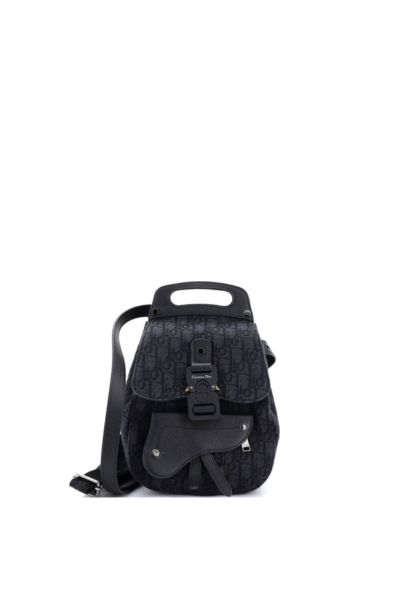 Pre-Owned Saddle Backpack Oblique Canvas Mini By Rebag