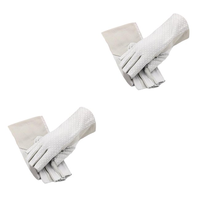 Qarigey Manoplas de protección solar Superficie lisa antideslizante que absorbe el sudor Múltiples colores Manopla de conducción Cubierta de mano Dot punto gris claro 2piezas Qarigey CBP269580