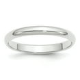 thumbnail image 1 of 14k White Gold 3mm Half Round Wedding Band Ring Size 5.5 Man Classic Domed   For Dad Mens  For Him, 1 of 10