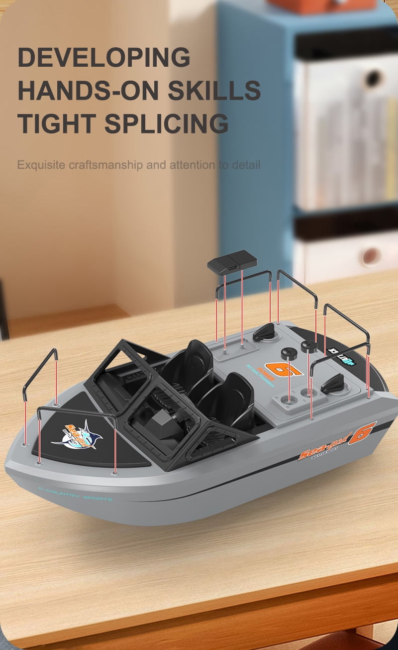 1/12 High Speed RC Jet Boat, Brushless Motor Watercraft Electric Remote Control Boat with Safe Internal Propeller, 2.4GHz 50m Range, Long Endurance Summer Water Toy (Gray)