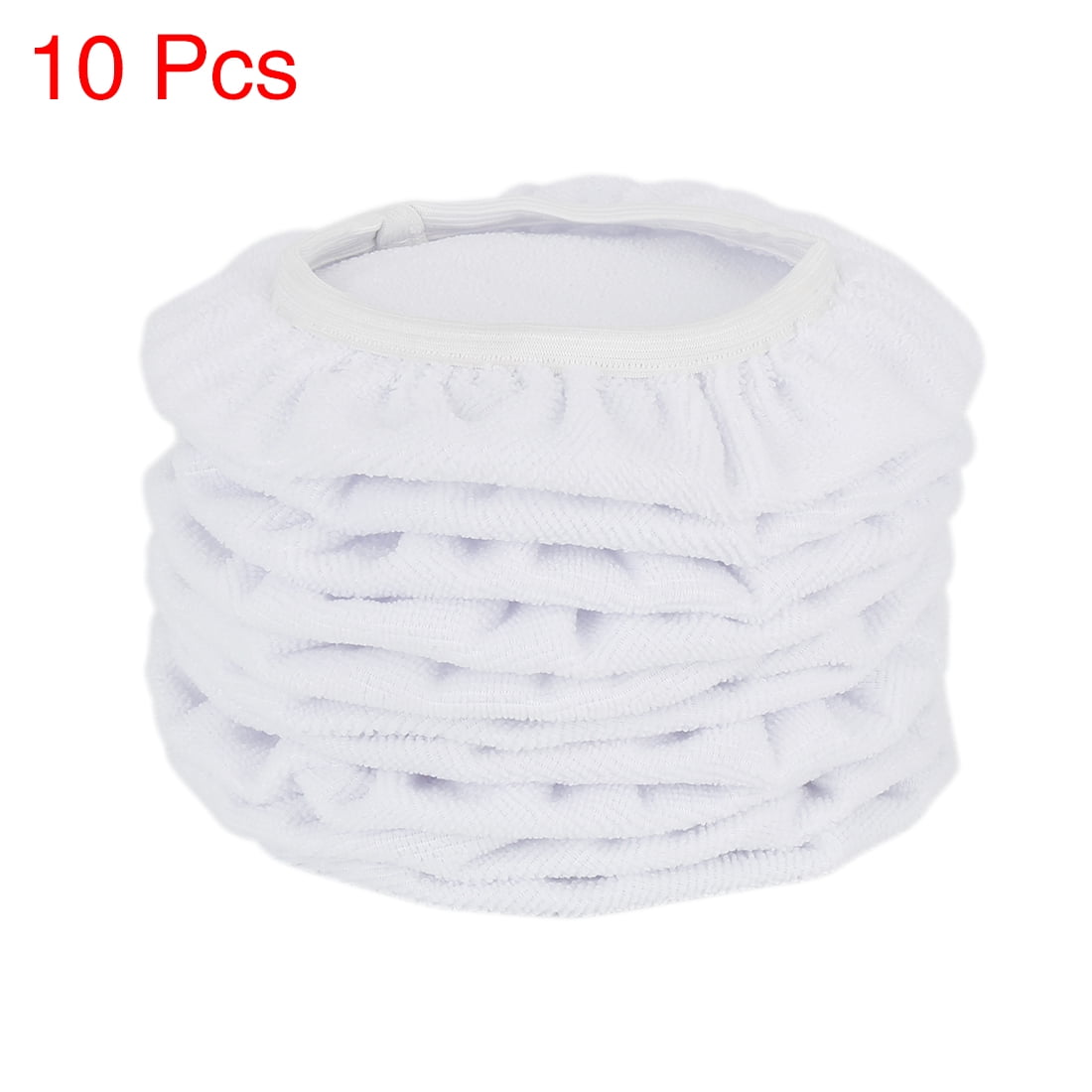 Unique Bargains 10pcs 5-6" White Soft Microfiber Car Wax Polishing Bonnet Pad