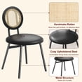 thumbnail image 4 of QinaQin Juego de 2 sillas para comedor con asiento acolchado grueso y patas metálicas, diseño moderno negro y compacto, ideal para cocina, sala o espacios pequeños, 4 of 9
