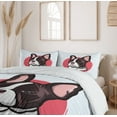 thumbnail image 6 of Ambesonne Animal Duvet Cover Set, French Bulldog Hipster, 2-Calking, Pink Brown, 6 of 6