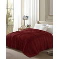 thumbnail image 6 of Flannel Fleece Throw Blanket Classic Solid Dark Red Lightweight Soft Plush Blankets,Vintage Monochrome Cozy Warm Throw Blanket for Couch Sofa Bed Car Office 40x50in, 6 of 9