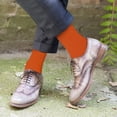 thumbnail image 6 of Feraricci Solid Color Polyester Socks for Men, Casual and Formal Attire Orange Rise Men’s Crew Socks - Orange, 6 of 7
