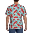 thumbnail image 3 of Vsdgher Watermelon Print Men's Dry Fit Mesh Athletic Shirts Moisture Wicking Tennis T-Shirt Tops, 3 of 9