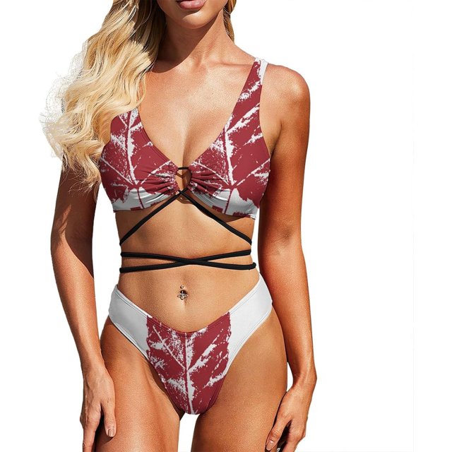 HPINK-T Womens Bikini High Waist Swimsuit Two Piece Sexy Bathing Suits Women's Triangle Strap Bikini
