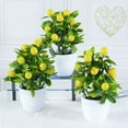 thumbnail image 4 of Clearance!Musol 1 Pcs Artificial Lemon Tree Plant Decor, 9.4In Fake Green Pot Plants Flowers Ornaments Mini Potted Fruit Stems Decor in for Home Office Decorations, 7.5 x 9.4inch, 4 of 4
