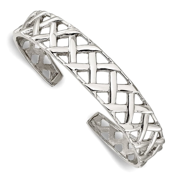 Stainless Steel Polished Bangle Bracelet 14mm Wide Cuff Bracelet for Women