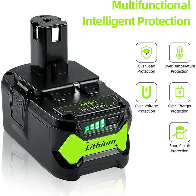 2Pack Rechargeable 6.0Ah P108 Ryobi 18V Battery High Capacity Lithium Ion Replacement for Cordless Power Tools Walmart