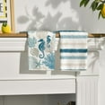 thumbnail image 3 of Stripe Coral Starfish Seahorses Whelks Summer Kitchen Towels Dish Towels, 18x26 Inch Farmhouse Decoration Hand Towels Set of 4, 3 of 6