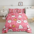thumbnail image 2 of Manfei Kawaii Santa Claus Full Size Comforter Sets,Cartoon Christmas Tree Bedding Comforter Set,Pink White Bedding Sets For Kids,Luxury Bedroom Decor Reversible,3pcs, 2 of 8