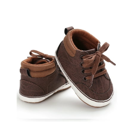 

Pudcoco Baby Shoes Boy Girl Soft Soles Anti-slip Crib Lace-Up Sneakers