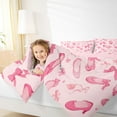 thumbnail image 4 of Feelyou Cute Princess Shose Bedding Comforter Set for Teen, Kawaii Pink Ribbon Twin Comforter Sets, Cartoon Bowknot Bow Reversible Bedding Set, Ultra Soft Bedroom Decor, 2 Pieces, 4 of 8
