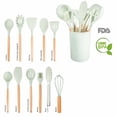 thumbnail image 1 of Juego de Utensilios de Cocina de Silicón 12 Piezas con Mango de Madera y Base | Resistente, Ecológico LION TOOLS, 1 of 14