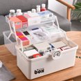 thumbnail image 4 of Botiquín ligero Gardenne, caja portátil para guardar medicamentos, tapa transparente de 3 capas, rejilla múltiple con cerradura y asa, organizador de gran capacidad., 4 of 8