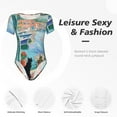 thumbnail image 4 of Hirioo Coastal Cat By The Window for Women's Round Neck Short-sleeved Onesie Basic Bodysuits-X-Large, 4 of 7