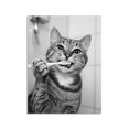 thumbnail image 2 of Lienzo decorativo OWNANRTHM para baño con forma de gato, divertido animal, 60 x 75 cm, 2 of 9