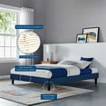 thumbnail image 3 of Modway Reign King Performance Velvet Platform Bed Frame in Navy, 3 of 6