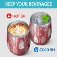 thumbnail image 4 of 12oz Stemless Wine Tumblers Red Christmas Village Pattern Vacuum Insulated Stainless Steel Travel Tumbler Cups Mug with Lid and Straw for Champaign,Cocktail,Beer with Cleaning Brush, 4 of 5