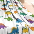 thumbnail image 3 of White Colorful Dinosaurs Pattern Blanket,Comfortable Soft Lamb Wool Throw Blanket,All Season,Warm Lightweight Blankets for Sofa Bed Couch Living Room Chair,60"x80", 3 of 4