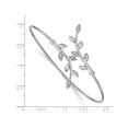 thumbnail image 3 of Bracelet jonc flexible Stering Silver Leaf Bypass avec zircones cubiques synthétiques, 3 of 3