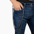 thumbnail image 4 of Trousers Chain Pocket Chain Stylish Double Strip Trousers Chain Jeans Pant Chain Accessory for Men (Black), 4 of 6