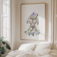 thumbnail image 6 of Cute Bunny, Rabbit, Forest Animals, Woodland Animals, Boho, Purple Flowers, Gender Neutral Nursery - Illustration Animal Watercolor Floral Whimsical Unframed Wall Art Print 20 x 24 inches, 6 of 13