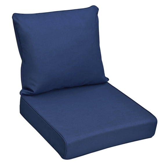 UMI Patio Furniture Deep Seat Cushion Set, 24 x 22 x 4.3 inches, waterproof and fade-resistant, suitable for rattan chairs, benches and sofas, navy blue.