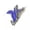 Royal Blue, variant on Royal Blue & Fuchsia Rhinestone Cute Hummingbird Charm Animal Pendant Brooch Pin-Royal Blue-Antique Silver Plated