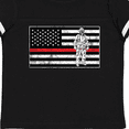 thumbnail image 4 of Inktastic Firefighter Red Line Flag Fireman Boys or Girls Toddler T-Shirt, 4 of 5