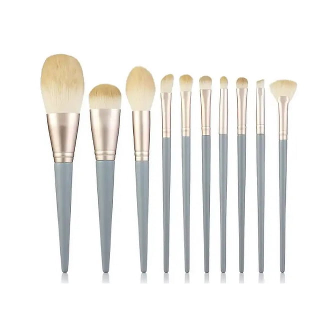 Juego de 10 brochas de maquillaje profesionales para rostro, sombra de ojos, delineador de ojos, base, rubor, labios, brochas de maquillaje en polvo, líquido, crema, cosméticos, herramienta de brocha