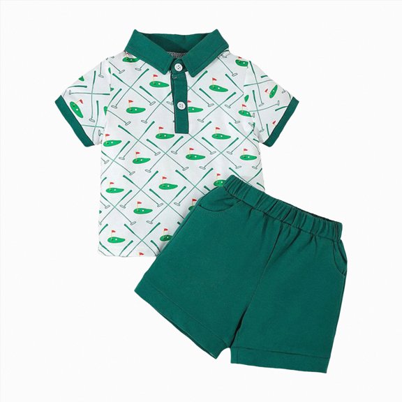 Toddler Clothes for Boys Baby Boy Set Kids Spring Summer Cotton Elastic Printed Short-sleeved Basketball 1t 2t 3t 4t 5t 6t T-shirt with Waist Shorts Outfit T-Shirt   2PCS