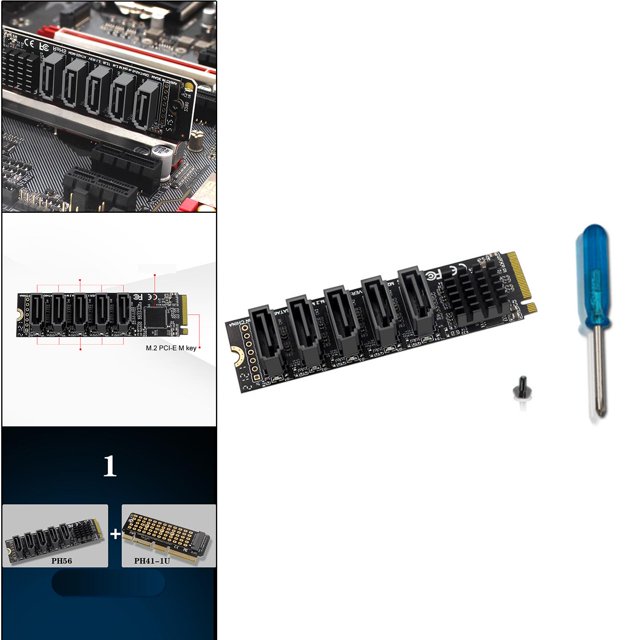 Soporte de adaptadora HDD 5 puertos Función PM interna Soporte de bajo Accesorios Expansión para III 6GB / S PH56 Computadora Yotijar Tarjeta adaptadora