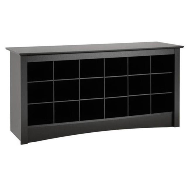 Wright Home Banc de Rangement pour Chaussures à 18 Casiers en Bois, Fini Noir