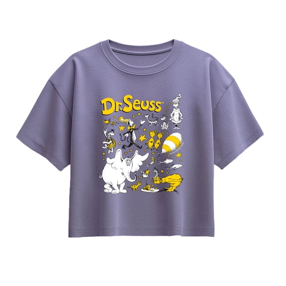 Dr. Seuss - Chara Grid - Youth Girls Boxy T-Shirt